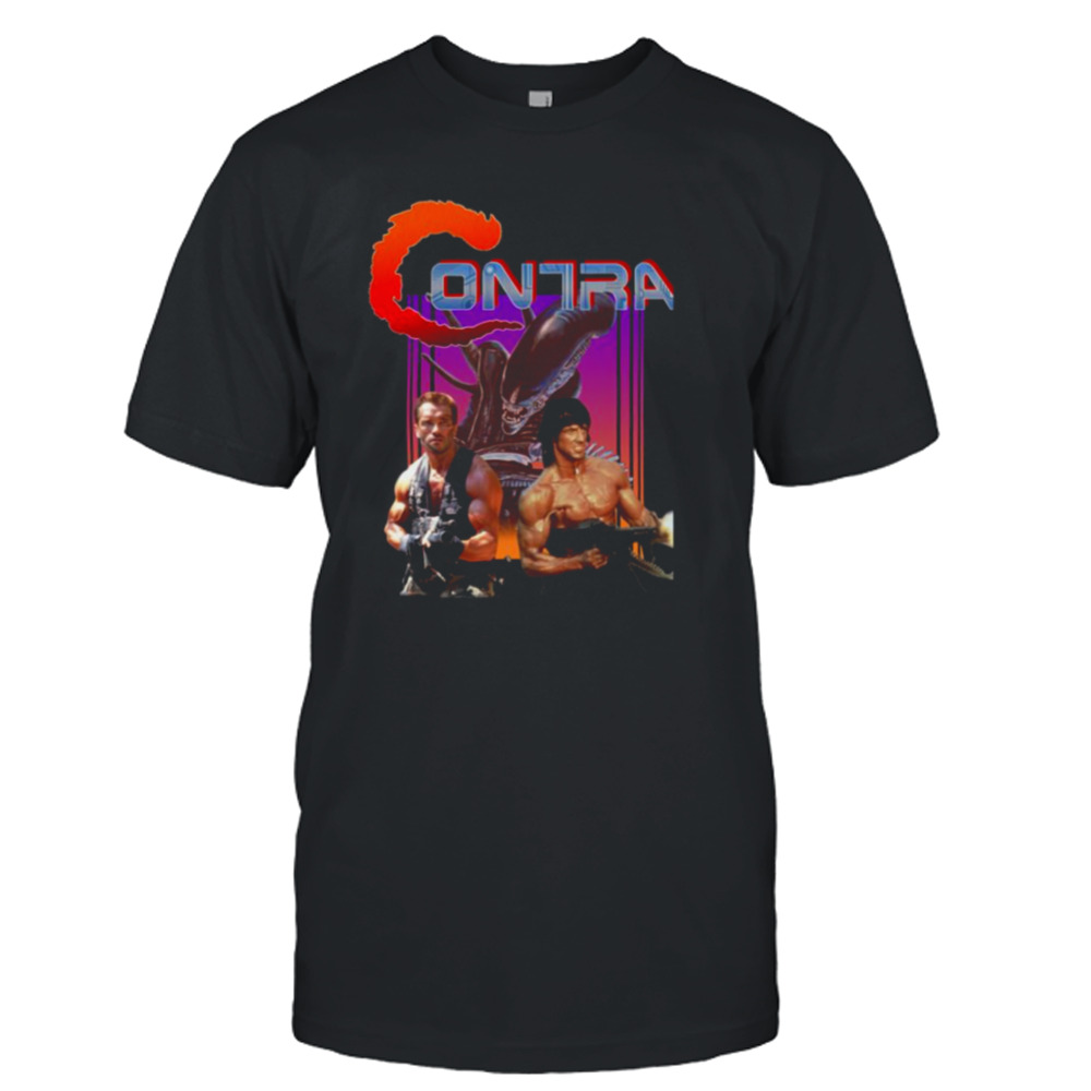 Contra Movie Game Arnold Schwarzenegger Vs Sylvester Stallone Shirt