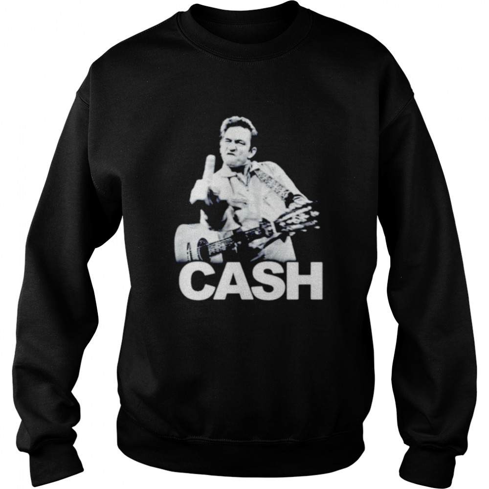 NOT Johnny Cash Flipping The Bird Womens Sweater 