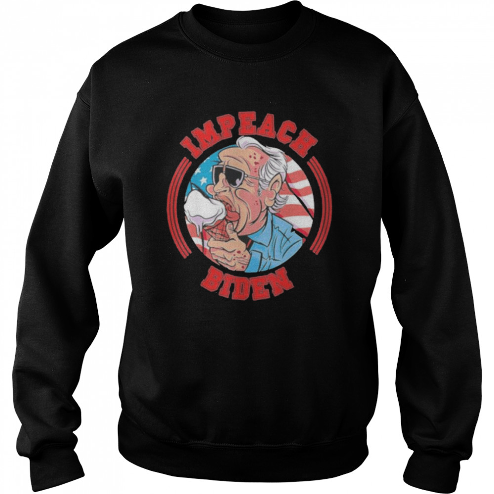 Impeach Biden American flag shirt Unisex Sweatshirt