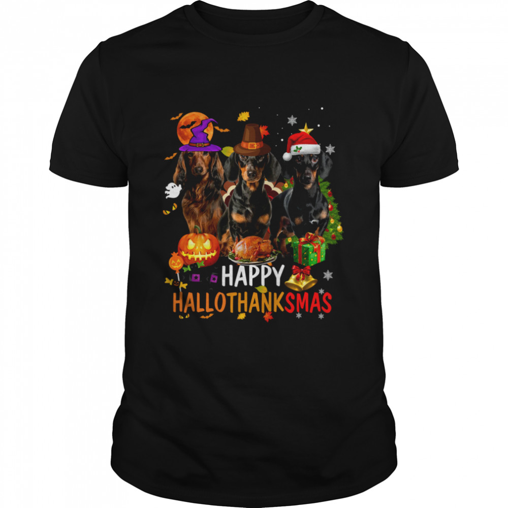 Dachshunds Happy Hallothanksmas Shirt