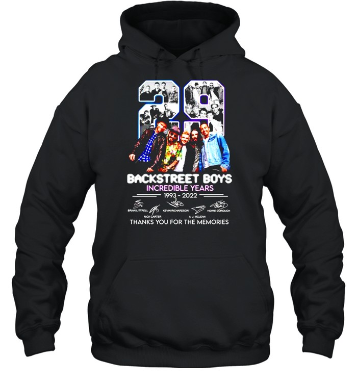 Original backstreet Boys incredible years 1993 2022 thank you for the memories shirt Unisex Hoodie