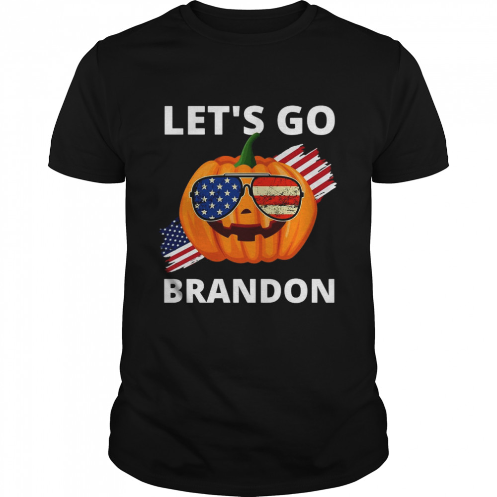 American Flag Halloween Pumpkin Let’s Go Brandon T-shirt