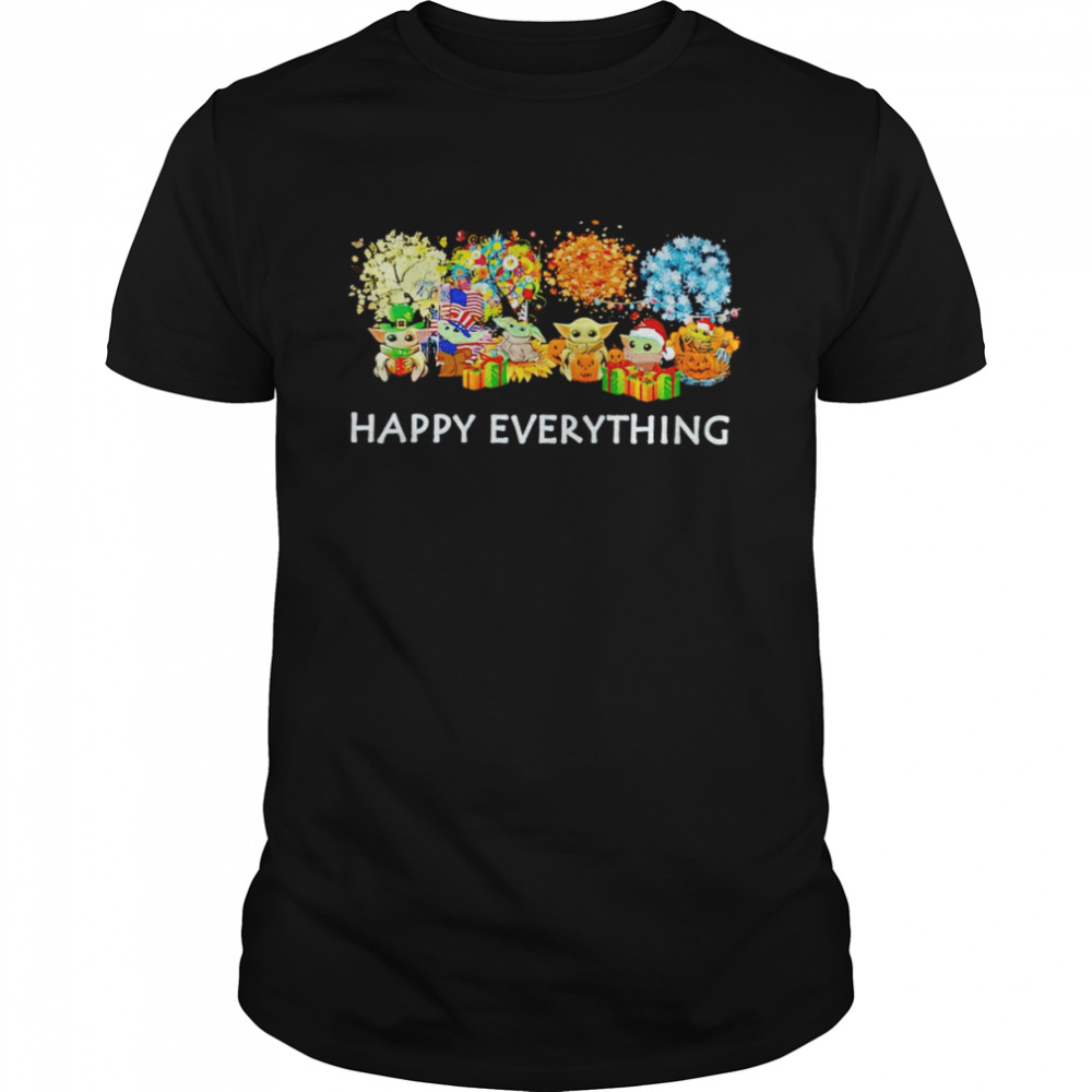 Baby Yoda Happy everything all holiday shirt