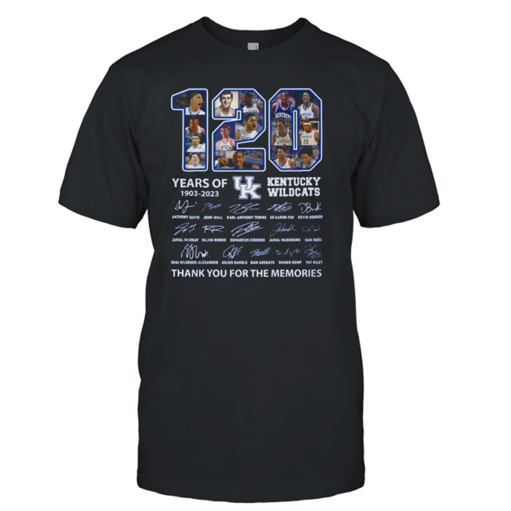 120 Years Of 1903 – 2023 Kentucky Wildcats Thank You For The Memories Signatures Shirt