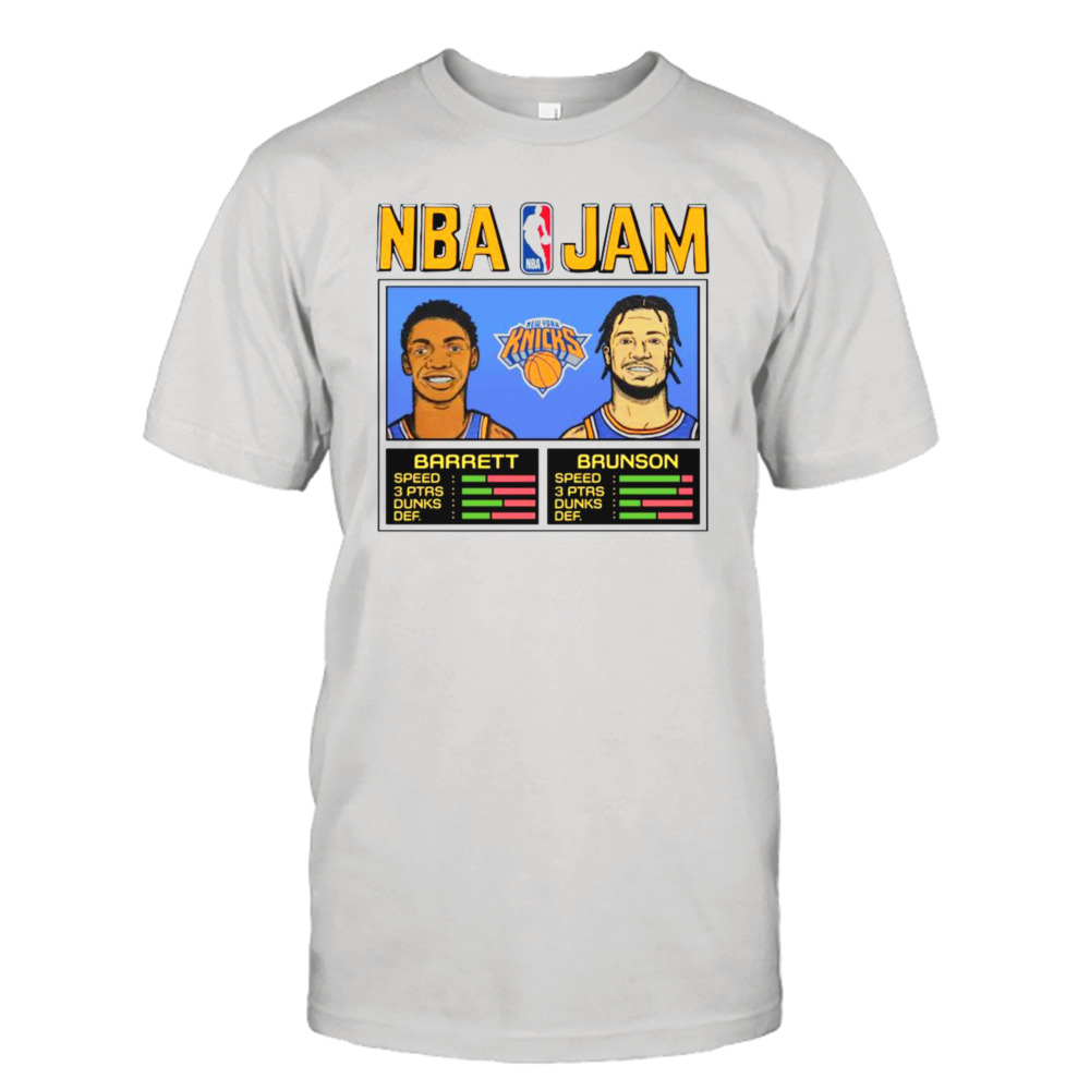 2023 RJ Barrett ‘ Jalen Brunson New York Knicks Homage NBA Jam Shirt