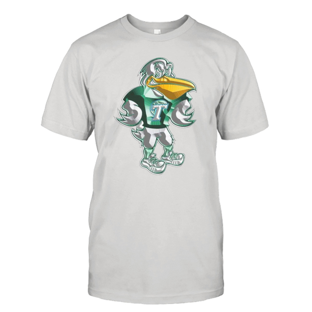 tulane Green Wave football riptide mascot bevel shirt