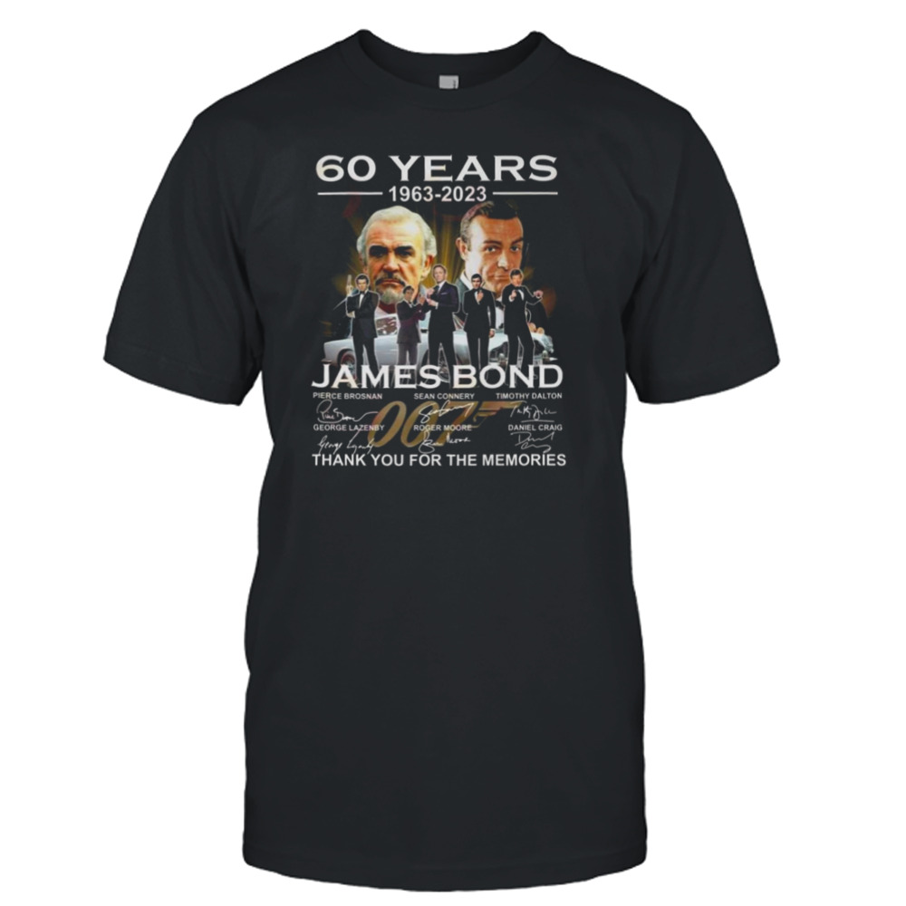 60 Years 1963 – 2023 James Bond Thank You For The Memories Signatures Shirt