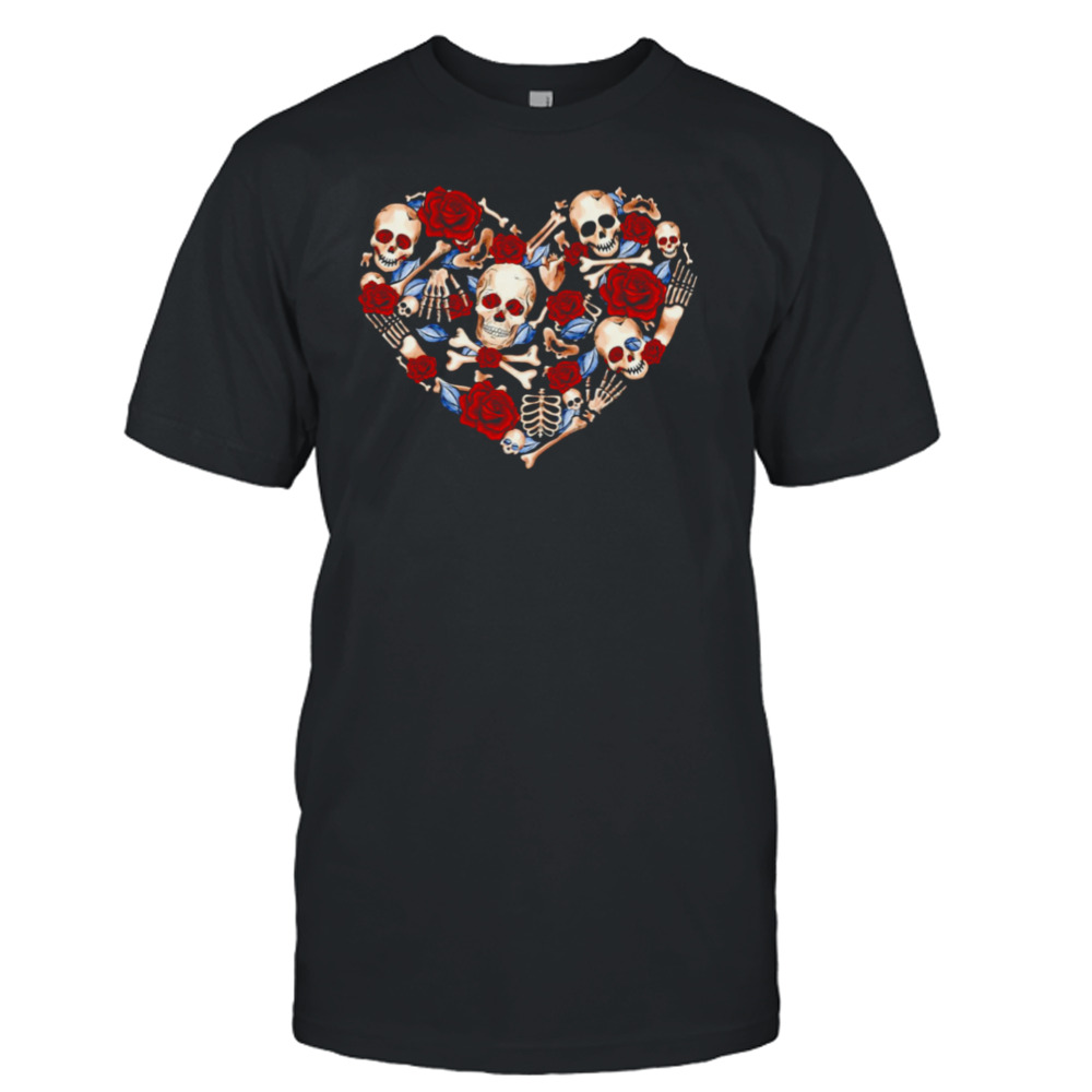 Heart & Bones & Red Roses Valentine Day shirt