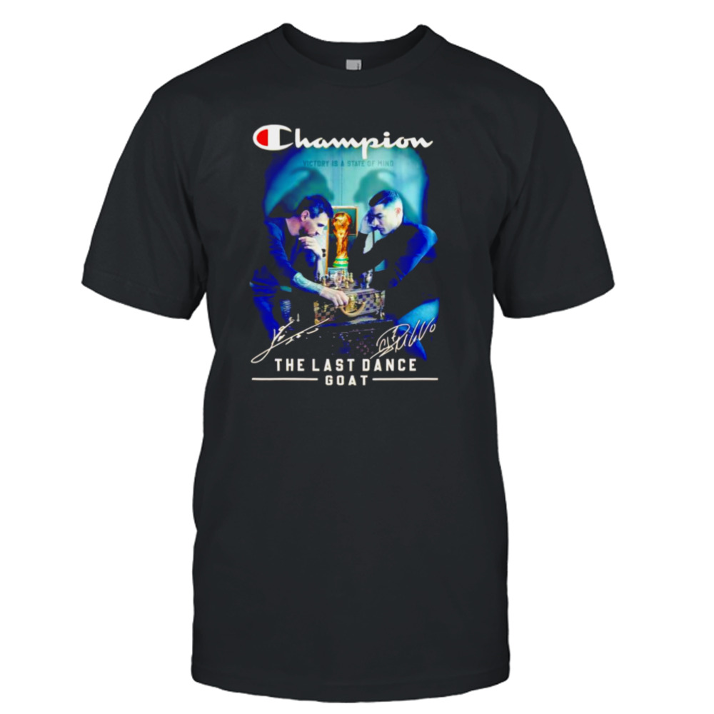 Messi and Ronaldo play chess champions the last dance goat signatures shirt