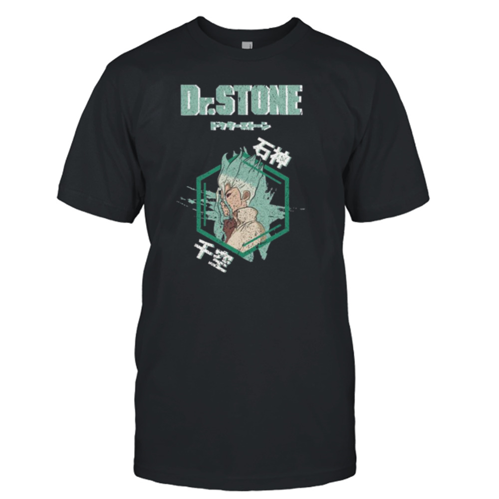 Senku Side Face Grunge Style Dr Stone shirt