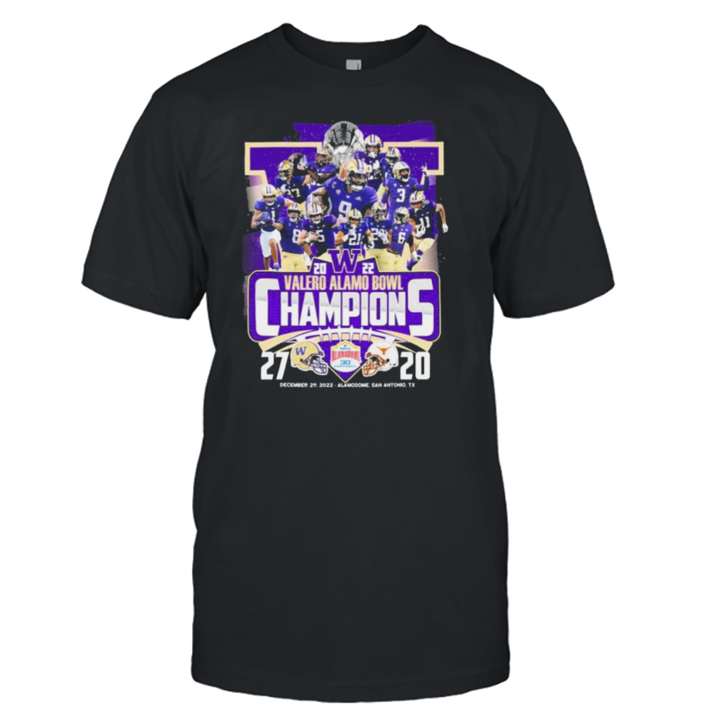 Washington Huskies Team 2022 Valero Alamo Bowl Champions Shirt