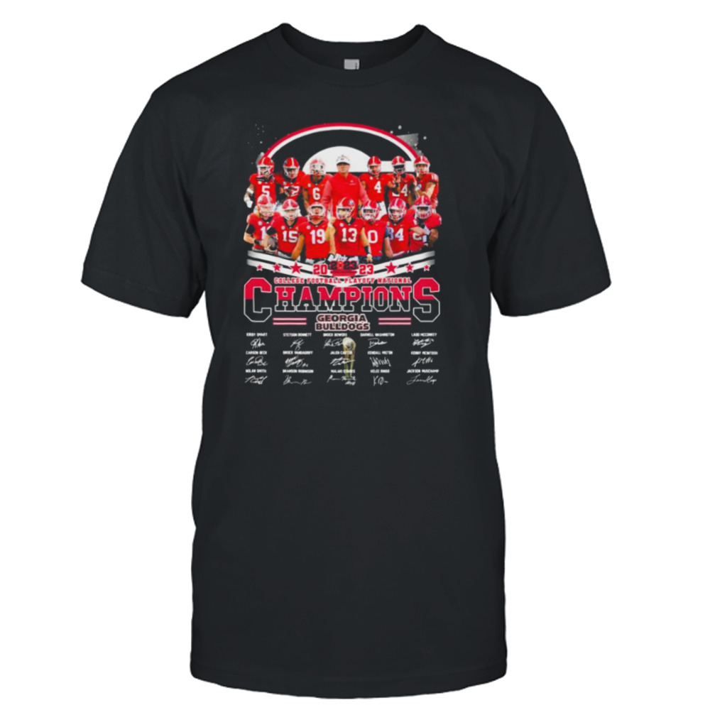 2023 College Football Playoff National Champions Georgia Bulldogs Signatures Shirt