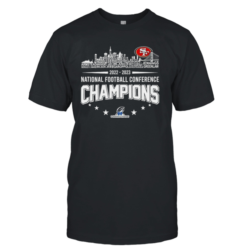 San Francisco 49ers team skyline 2022-2023 National Football Conference Champions shirt