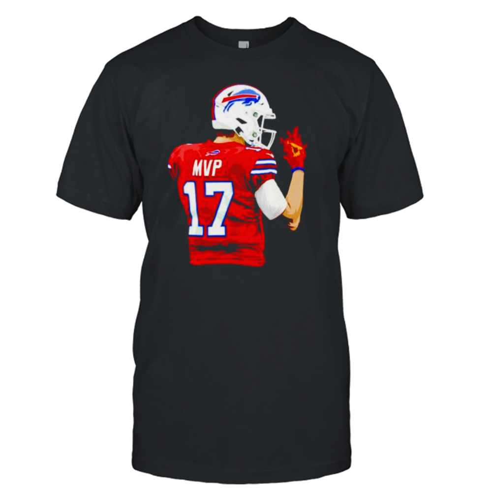 mVP Josh Allen 17 Buffalo Bills fire hand shirt