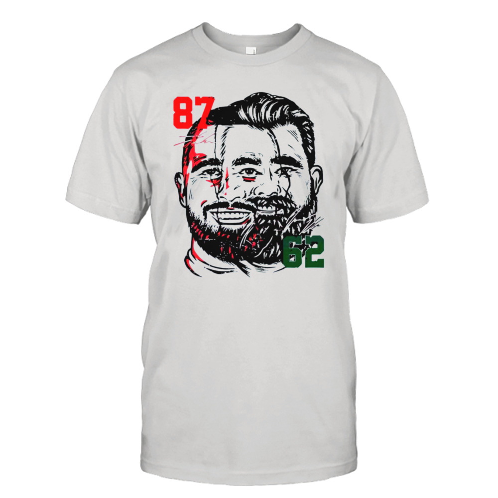 2023 Jason Kelce & Travis Kelce Face Signatures Super Bowl LVII Shirt