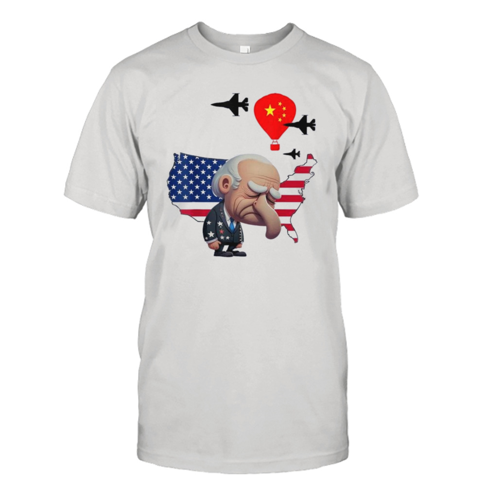 Chinese spy balloon surveillance Joe Biden China flag shirt