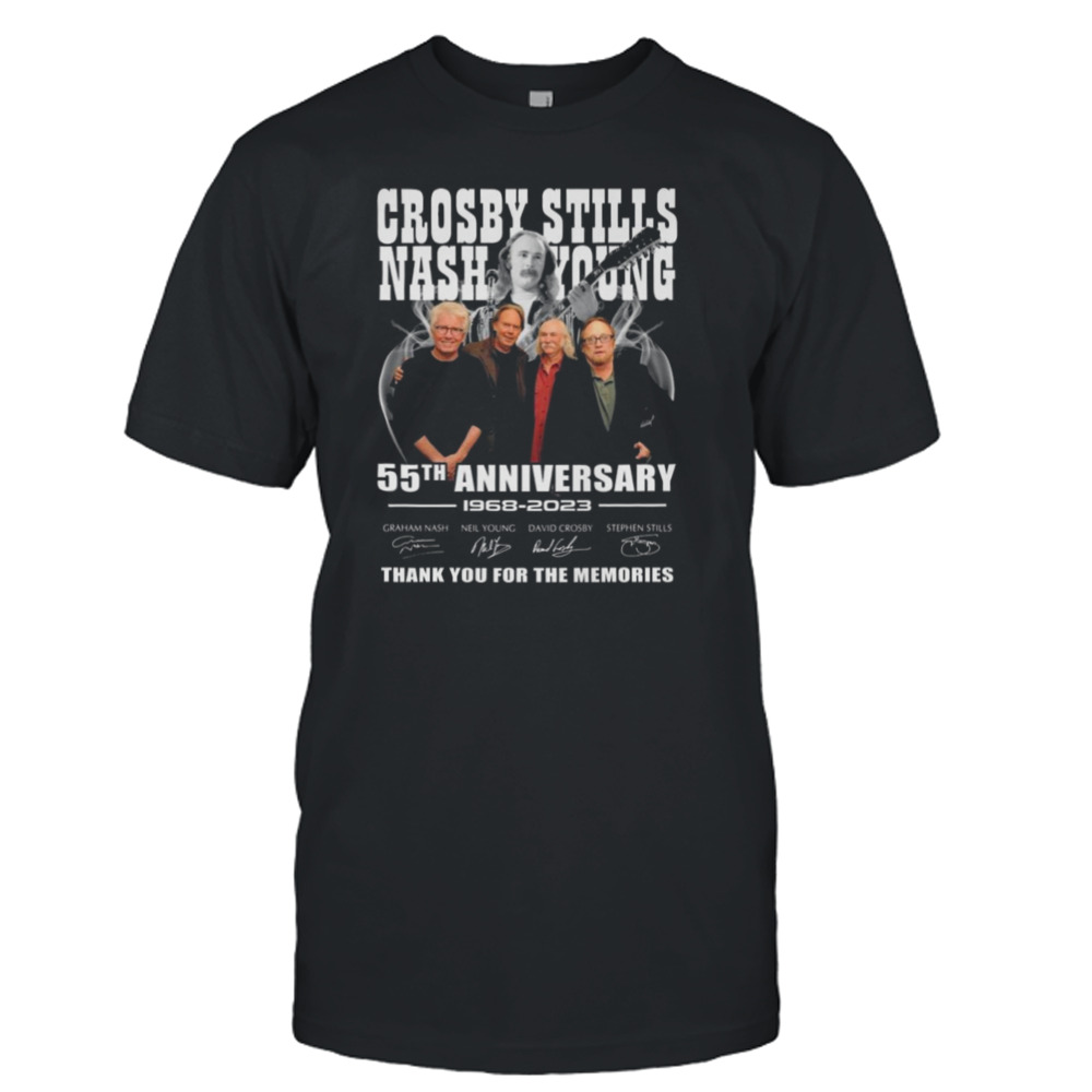 Crosby Stills Nash & Young 55th Anniversary 1968 – 2023 Thank You For The Memories Signatures Shirt