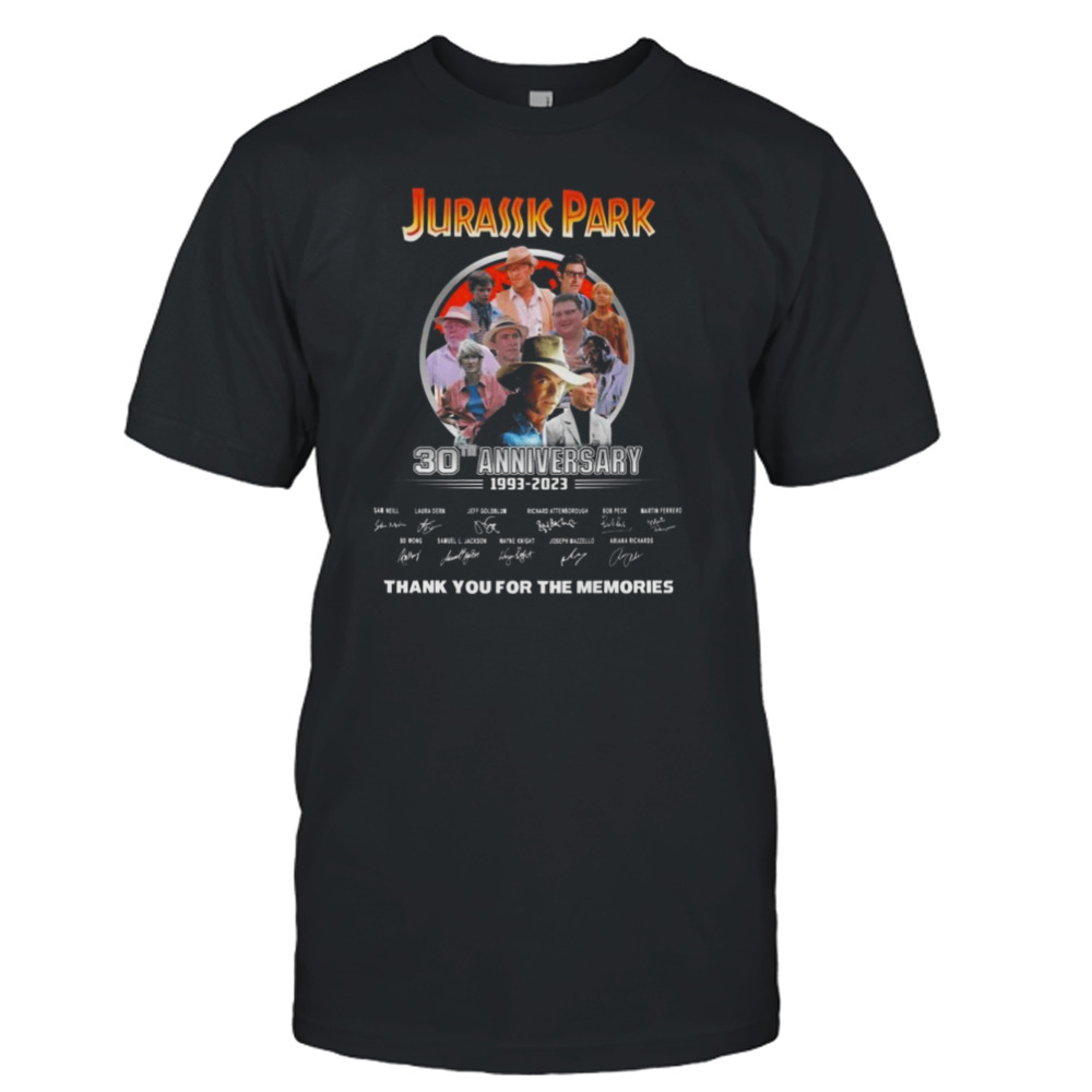 Jurassic Park 30th Anniversary 1993 – 2023 Thank You For The Memories Signatures Shirt