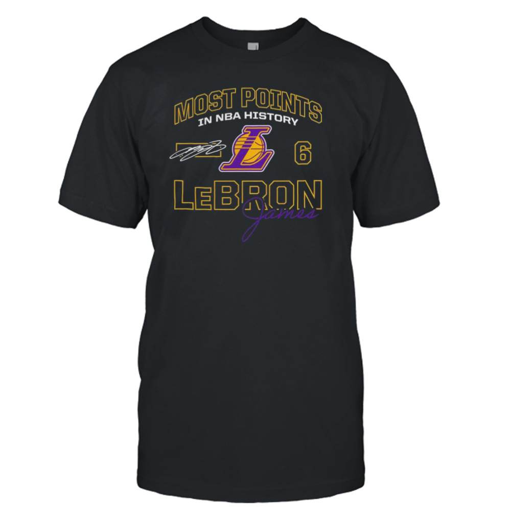 LeBron James Los Angeles Lakers Mót Points In NBA History Signature Shirt