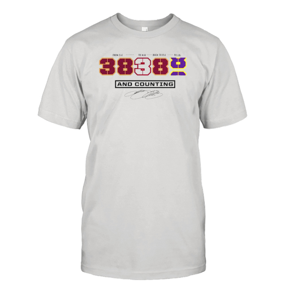 Los Angeles Lakers James From Cle to Mia Back to cle To Lal 38388 and Counting signature shirt