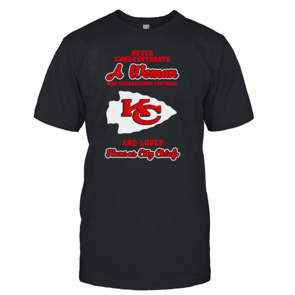 Never Underestimate A Woman Who Understands Football And Love Kansas City Chiefs Womens Shirt