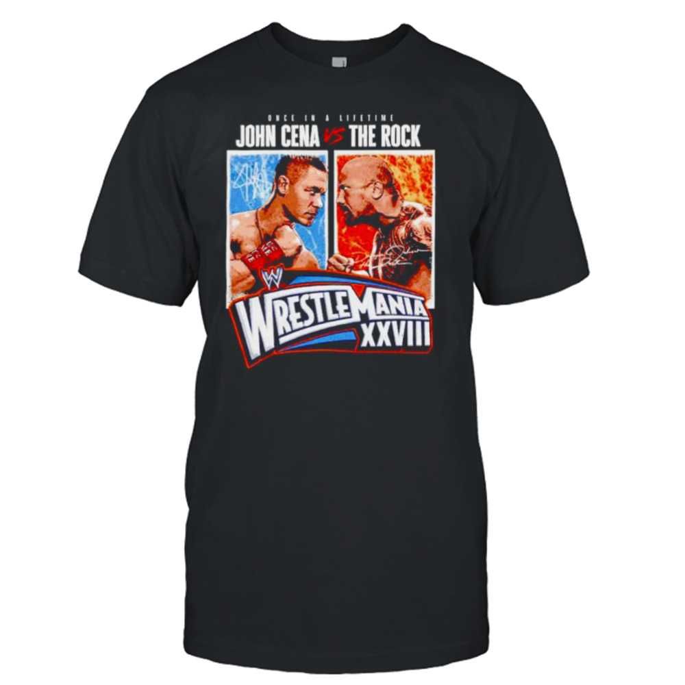 once in a lifetime John Cena vs The Rock WrestleMania XXVIII match shirt