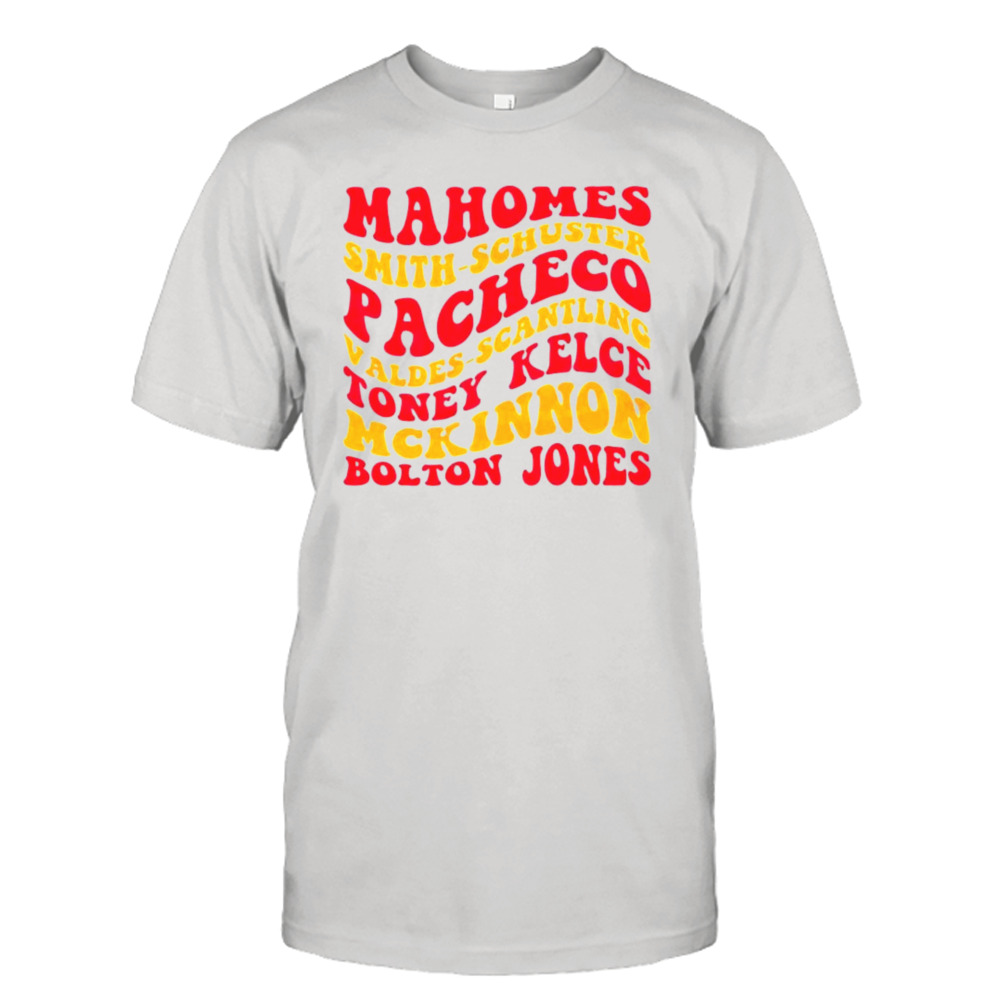 Kansas City Chiefs Football Player Names Shirt