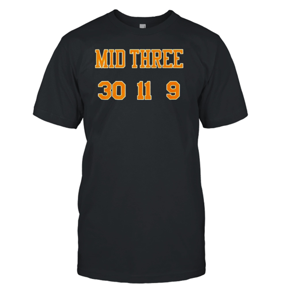 mid three 30 11 9 shirt