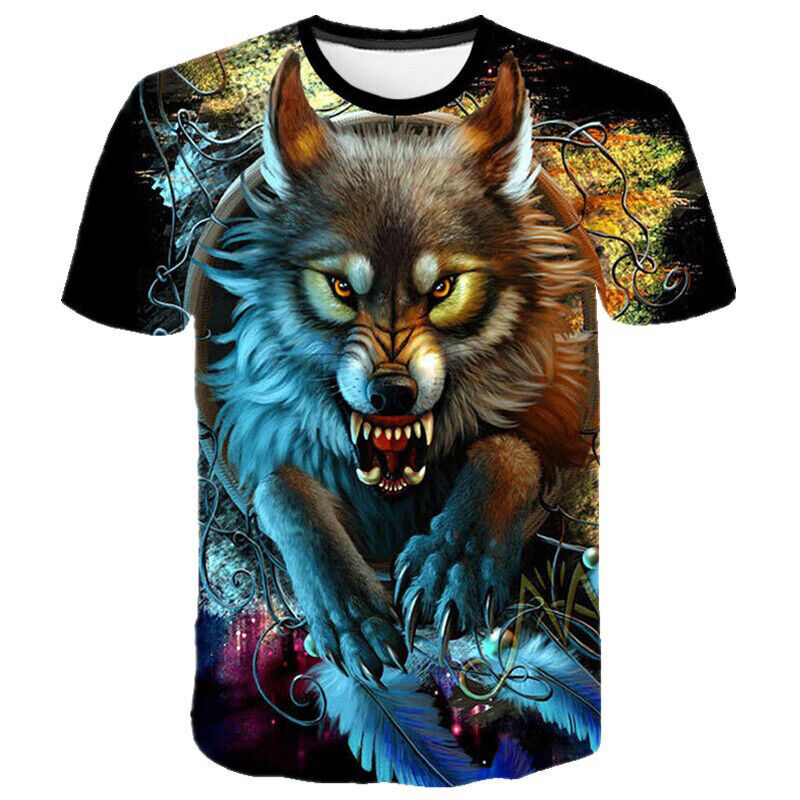 Animal Wolf 3D Print Casual Shirts