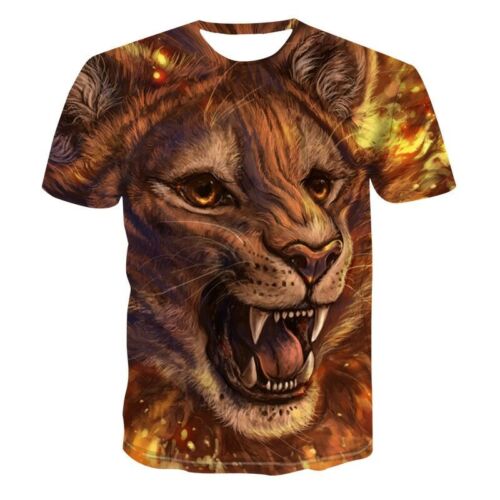 Fashion Cool Animal Lion 3D Print Clothing T-shirt
