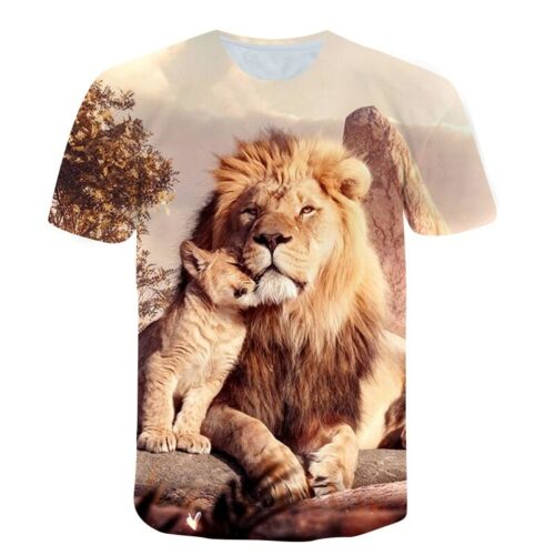 Fashion Cool Animal Lion 3D Print T-shirt