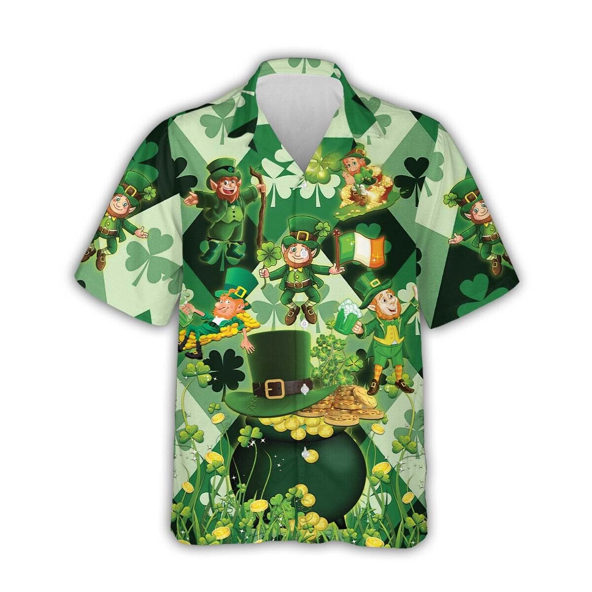 St Patrick's Holiday Day Hawaiian Shirts Aloha Coin 3D Summer Beach