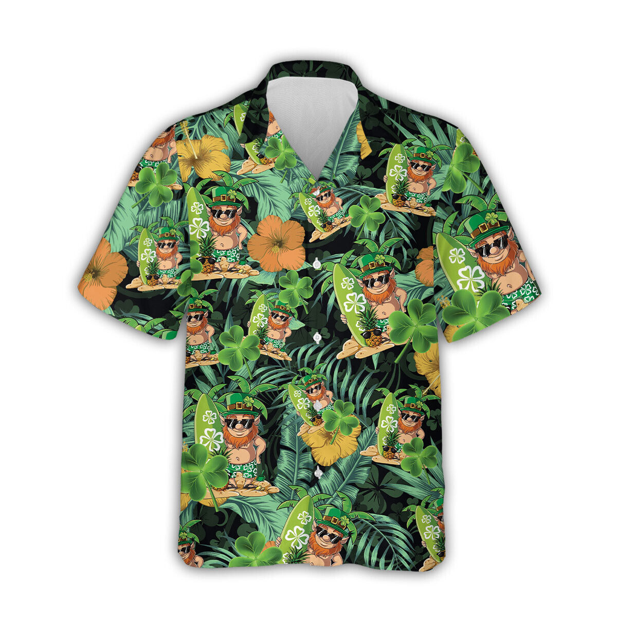 Tropical St Patrick's Day Hawaiian Shirt Surfing St Patrick Holiday Unisex Shirt