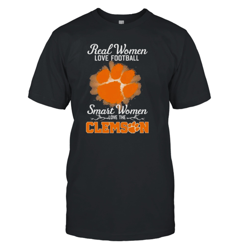 Real women love football smart women love the Clemson Tigers 2023 logo shirt