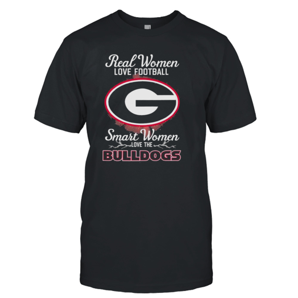 Real women love football smart women love the Georgia Bulldogs 2023 logo shirt