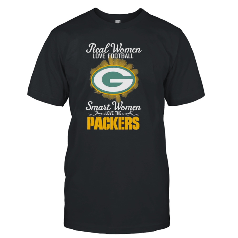 Real Women Love Football Smart Women Love The Green Bay Packers 2023 Logo  Shirt Plus Size