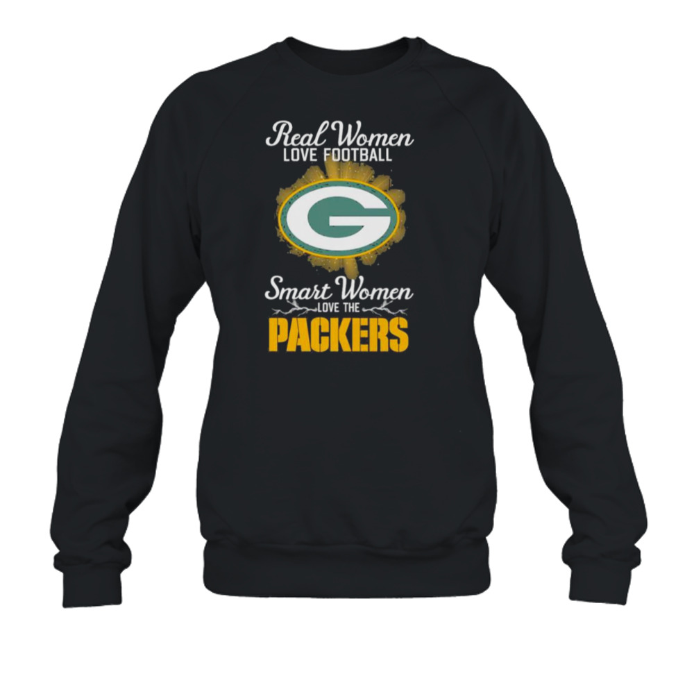 Real Women Love Football Smart Women Love The Green Bay Packers 2023 Logo  Shirt Plus Size