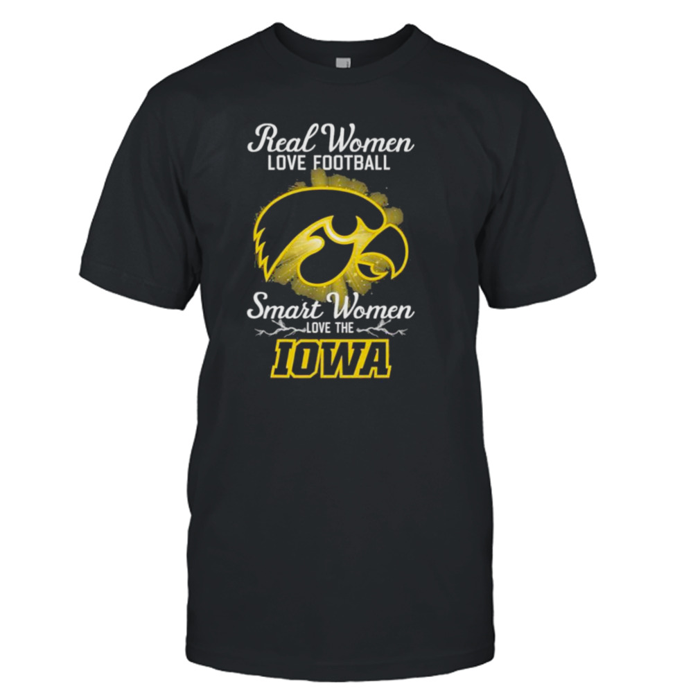 Real women love football smart women love the Iowa Hawkeyes 2023 logo shirt