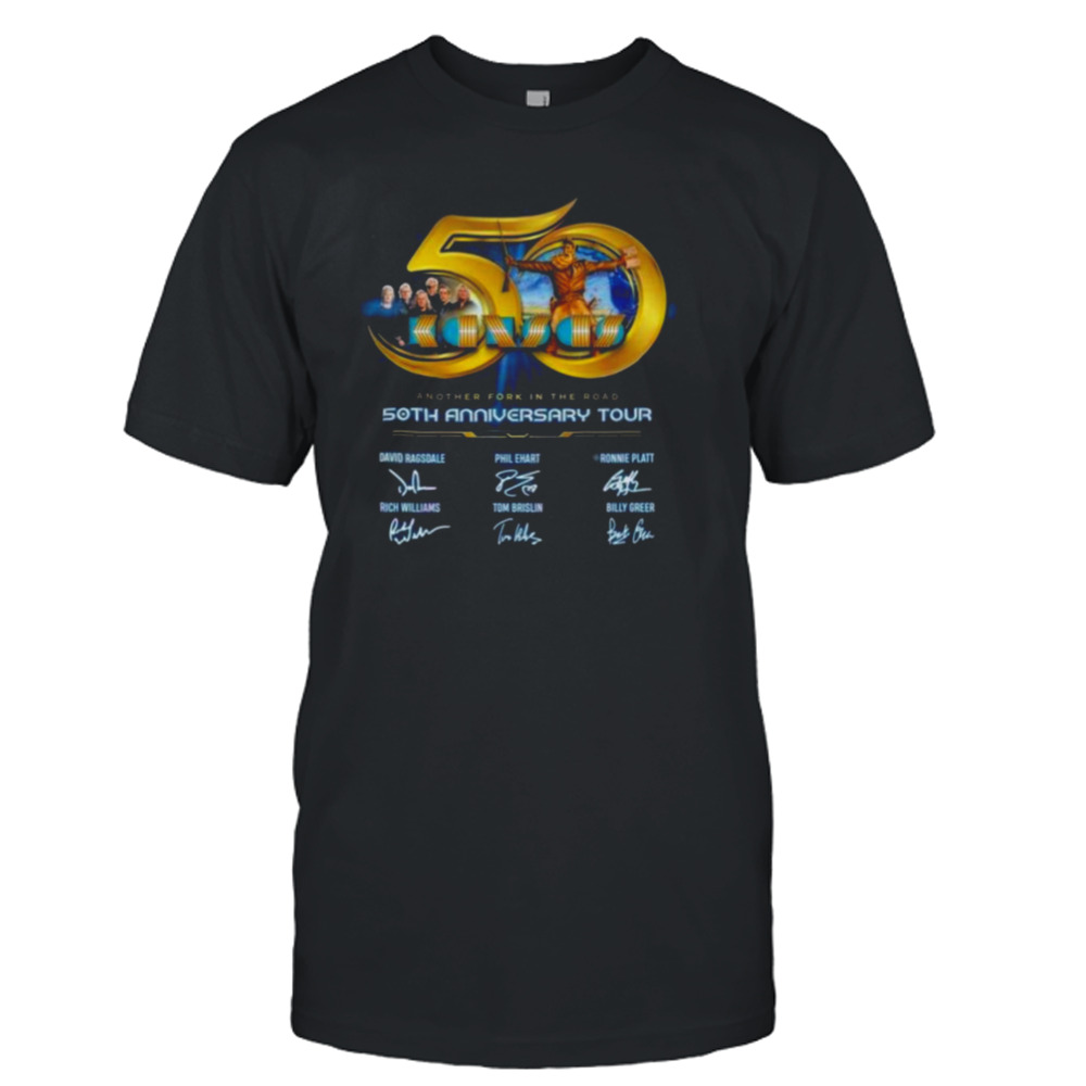 50th Anniversary Tour Kansas Another Fork In The Road Signatures Shirt