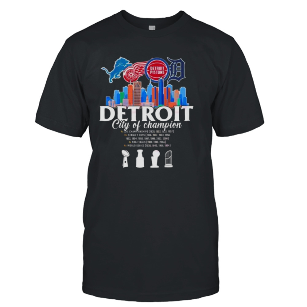 Detroit City Of Champion Sports Skylines Shirt
