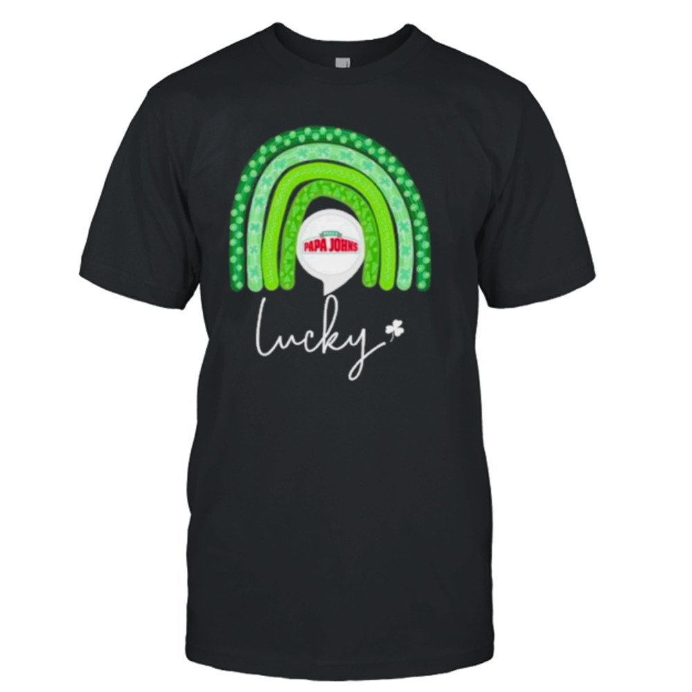 Pizza Papa John’s lucky rainbow st patrick day shirt
