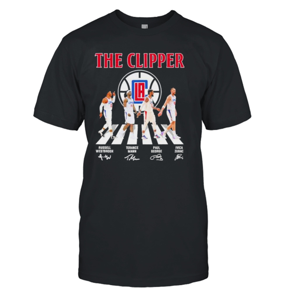 The Clipper Abbey Road Russell Westbrook Terance Mann signatures shirt