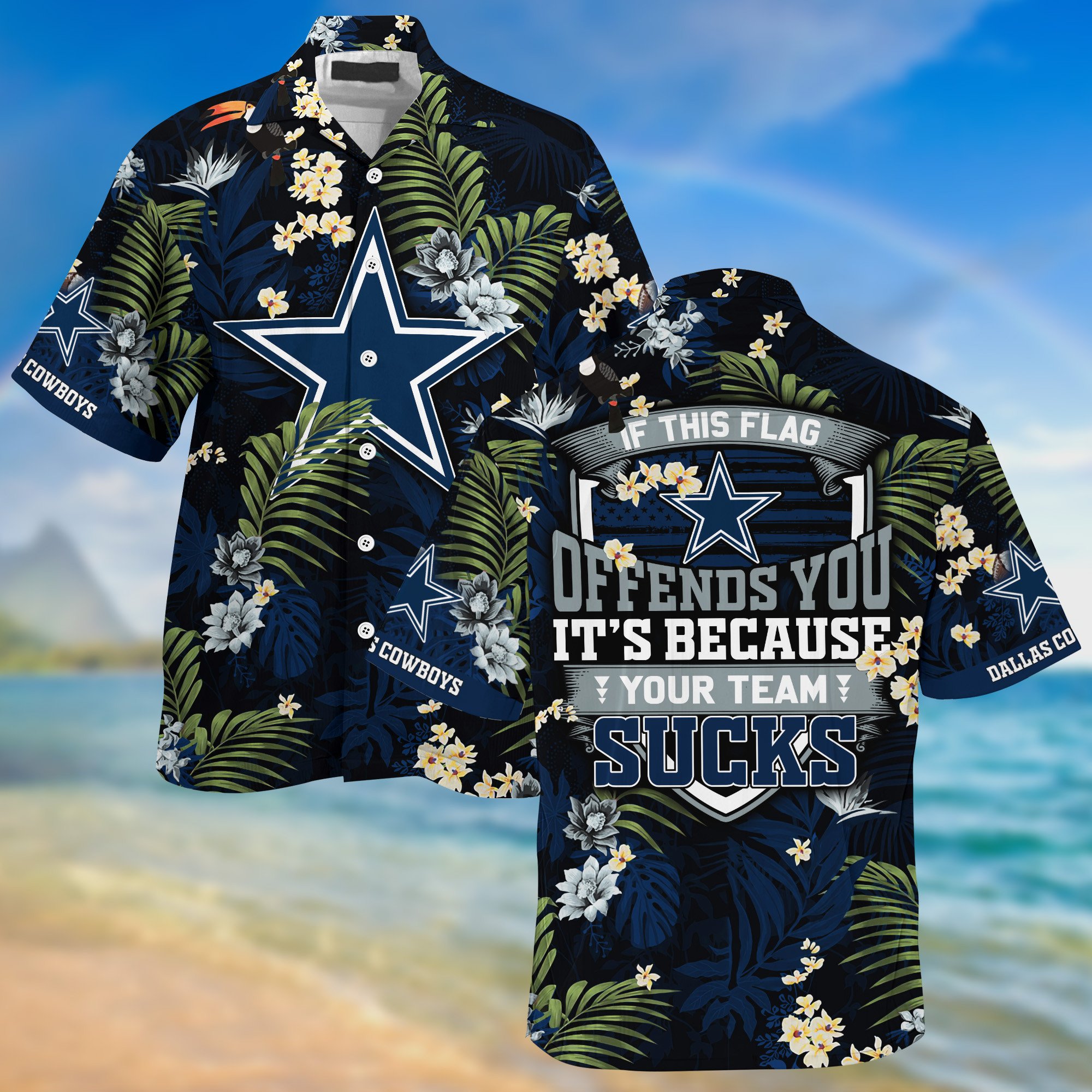 Dallas Cowboys NFL Summer Hawaiian Shirt And Shorts With Tropical Patterns