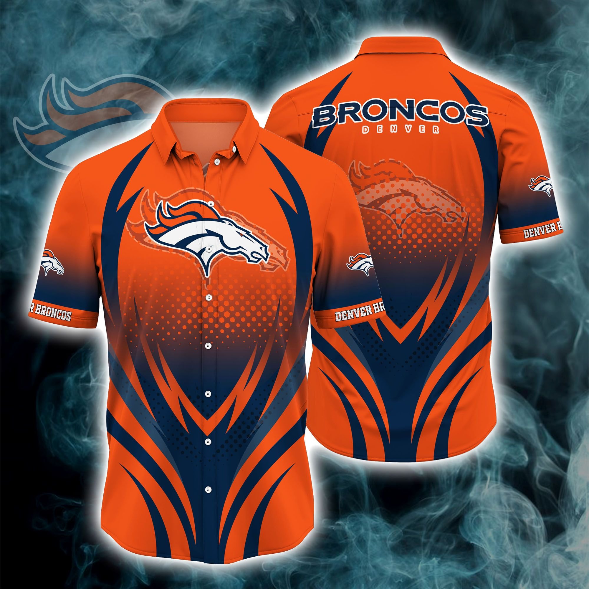 Denver Broncos NFL Hawaiian Hoodie T-Shirt Zip Hooded Sweatshirt DTAll over print2