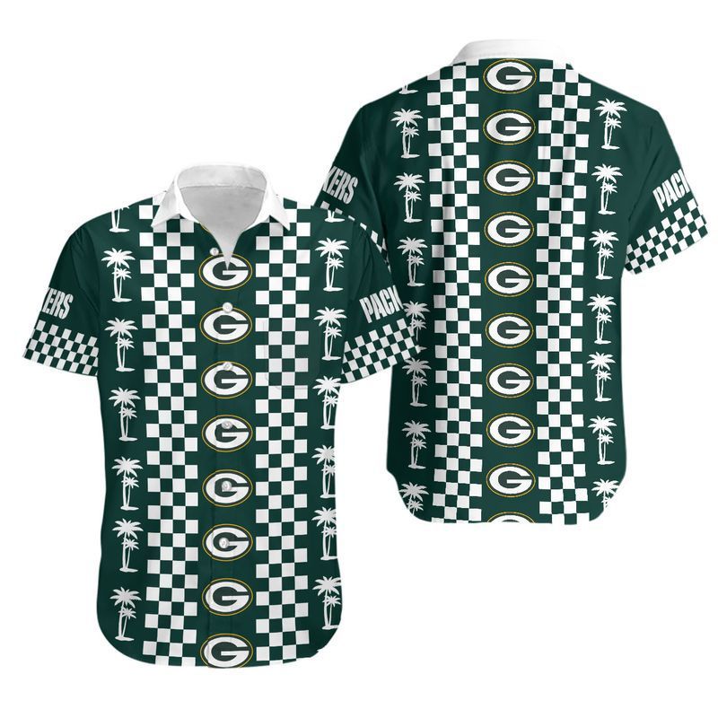 Green Bay Packers Coconut Trees Hawaii Shirt and Shorts Summer Collect