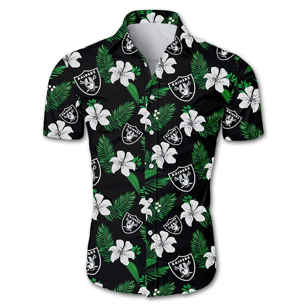 Las Vegas Raiders Hawaiian Shirt Tropical Flower summer
