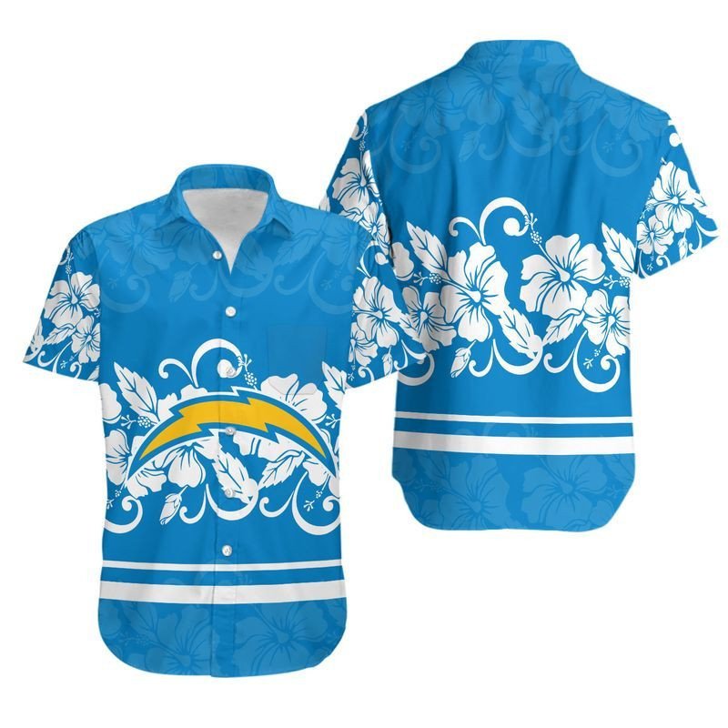 Los Angeles Chargers Hibiscus Flowers Hawaii Shirt and Shorts Summer
