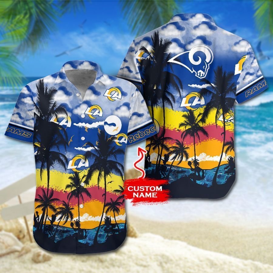 Los Angeles Rams NFL Gift For Fan Personalized Hawaiian Graphic Print