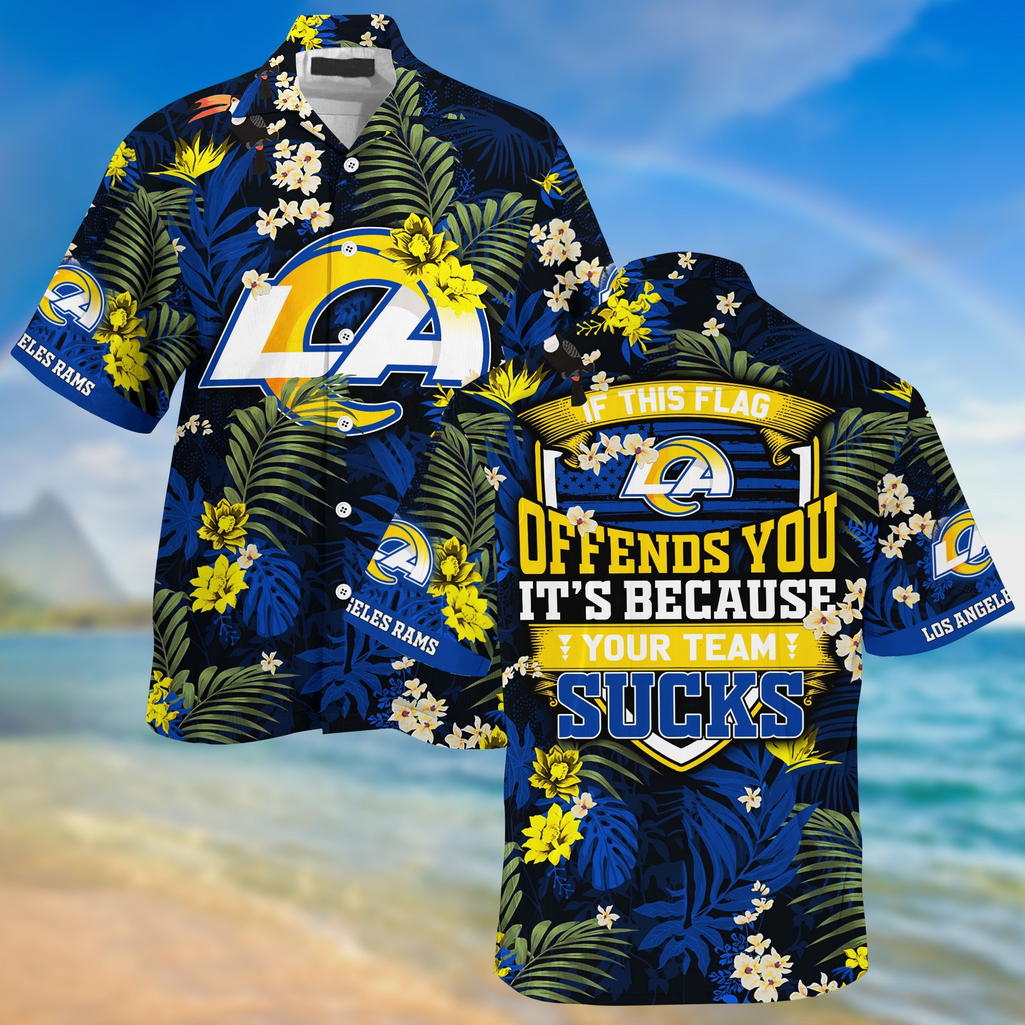 Los Angeles Rams NFL Summer Hawaiian Shirt And Shorts With Tropical Patterns  SneakersWix