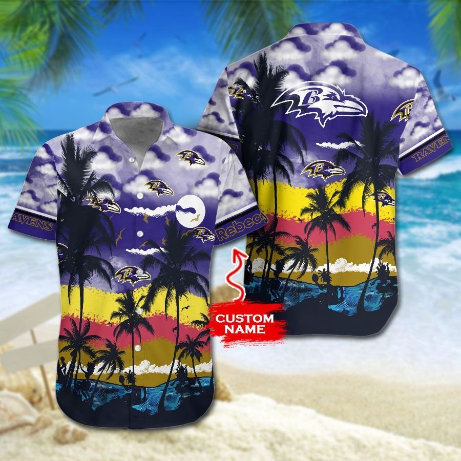 BALTIMORE RAVENS NFL Whimsical Combo Hawaiian Shirt And Short -  Freedomdesign